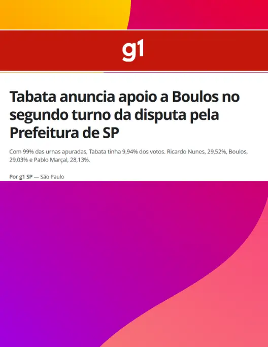 TABATA DECLARA APOIO A BOULOS